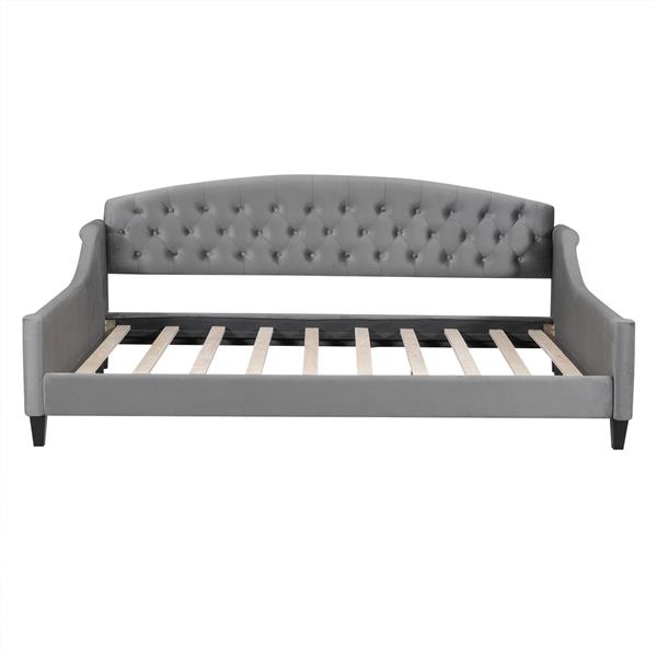 Modern Luxury Tufted Button Daybed, Full, Gray