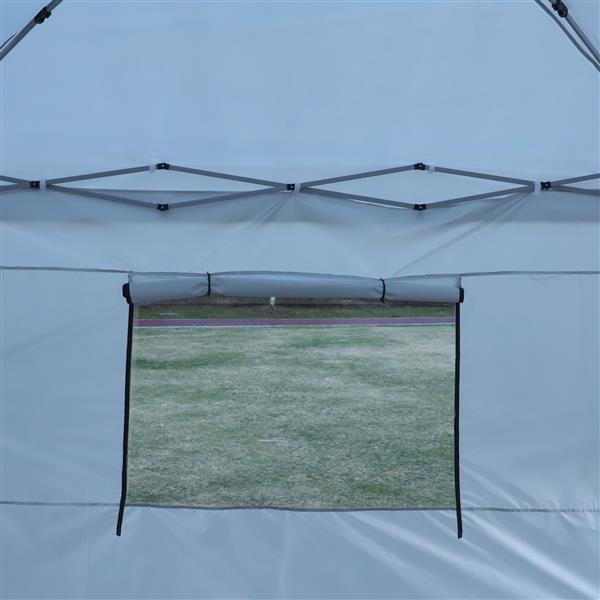 Outdoor 10x 10Ft Pop Up Gazebo Canopy Tent with Removable Sidewall with Zipper,2pcs Sidewall with Mosquito Netting,with 4pcs Weight sand bag,with Carry Bag-White