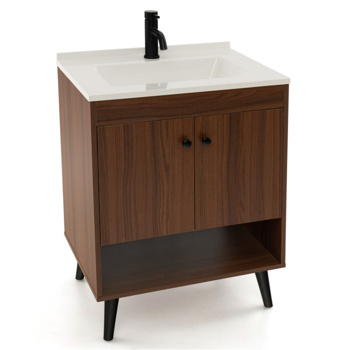 Wooden bathroom cabinet with sink