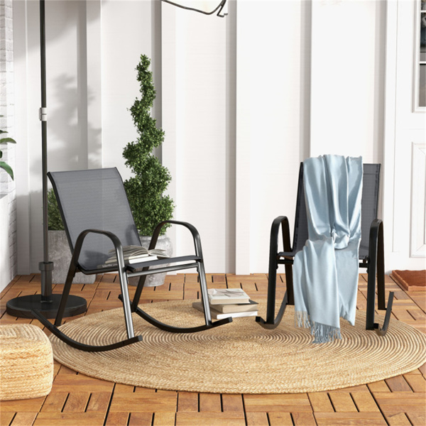 2 PCS Metal Patio Rocking Chair