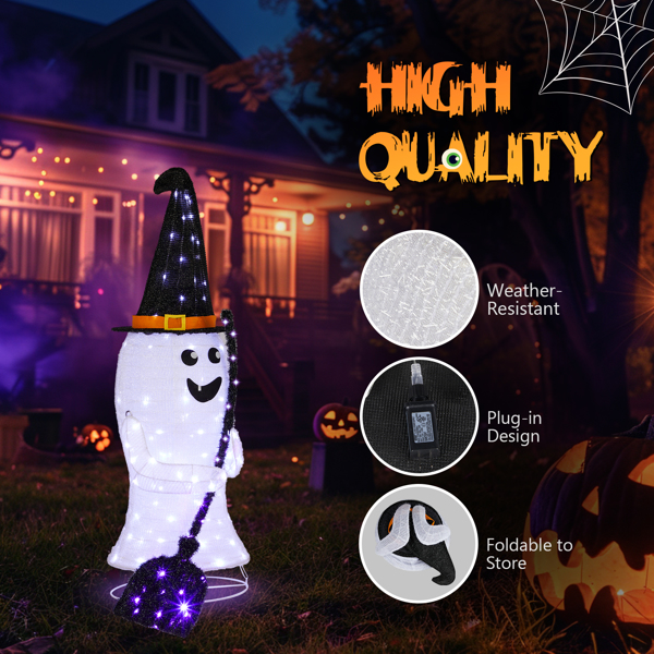 4ft  Ghost 100LED Lighted Outdoor Halloween Decorations 