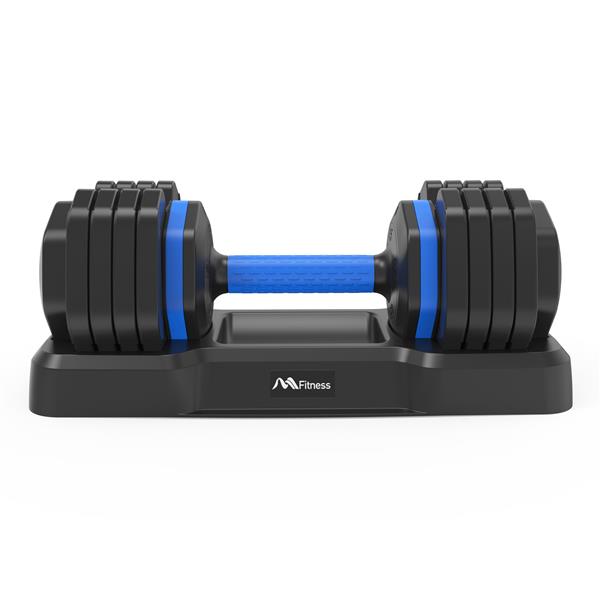 Adjustable Dumbbell - 55lb Single Dumbbell with Anti-Slip Handle, Fast Adjust Weight by Turning Handle with Tray, Exercise Fitness Dumbbell Suitable for Full Body Workout