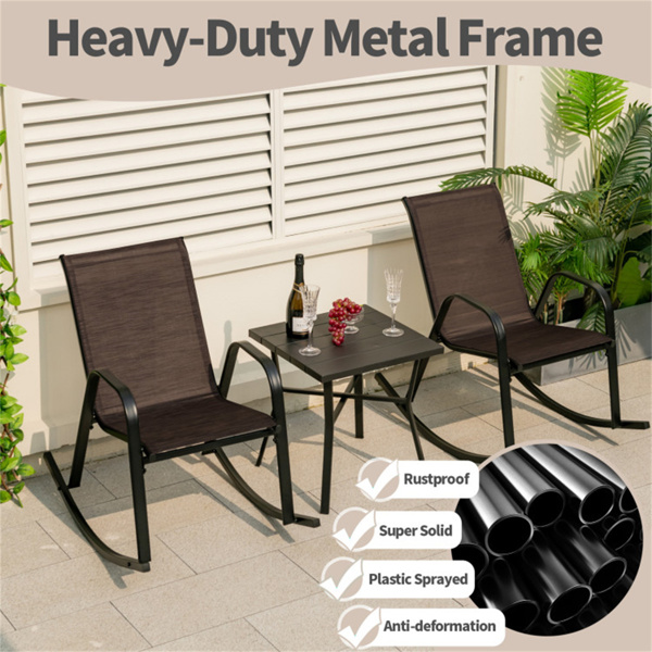 2 PCS Metal Patio Rocking Chair