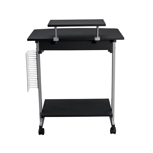 Compact Computer Cart With Storage, Graphite