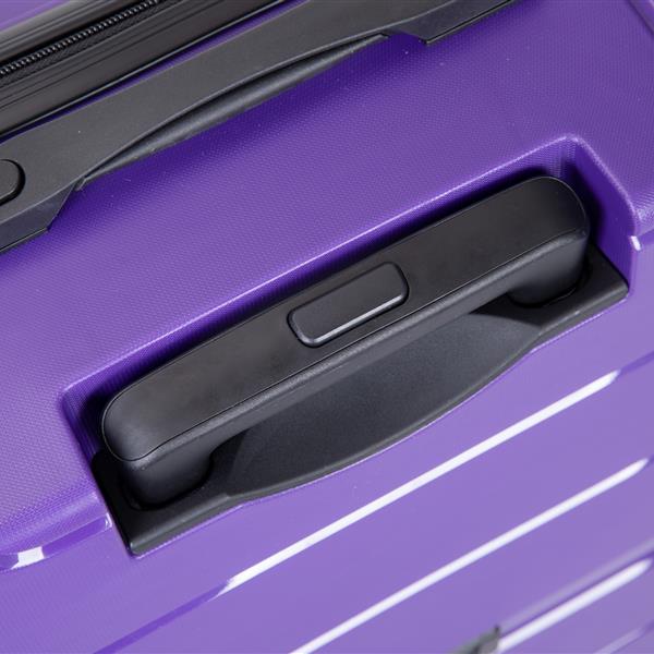 Hardshell Suitcase Spinner Wheels PP Luggage Sets Lightweight Durable Suitcase with TSA Lock,3-Piece Set (20/24/28) ,Purple