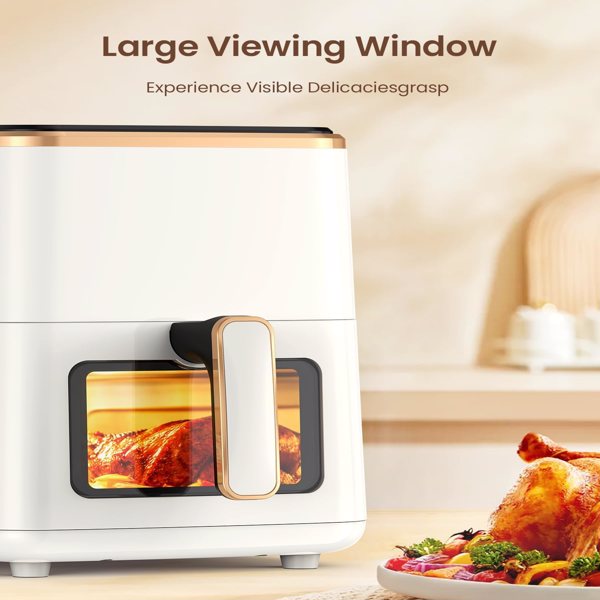 VEWIOR Air Fryer, 5.3Qt Airfryer with Viewing Window, 7 Custom Presets Large Air Fryer Oven with Smart Digital Touchscreen,Non-stick and Dishwasher-Safe Basket(banned by Amazon)