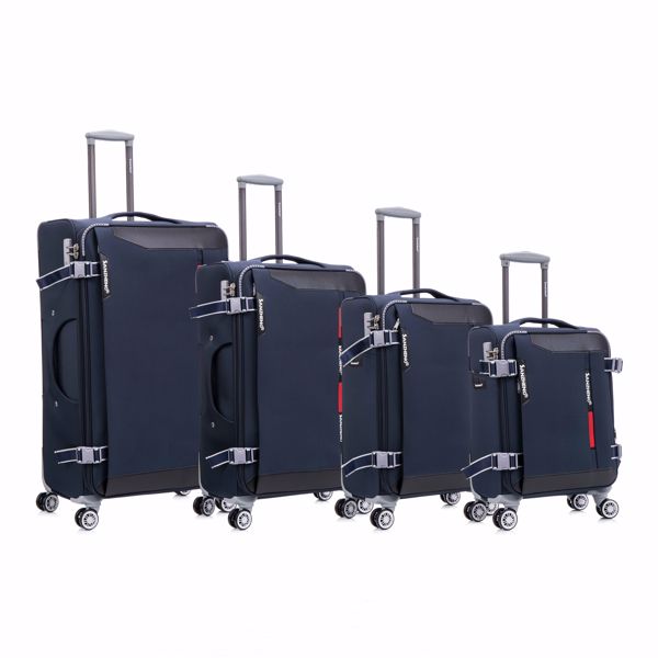 Softside Upright Luggage Set Expandable, Lightweight,4-Piece (20//24/28/32) ,blue