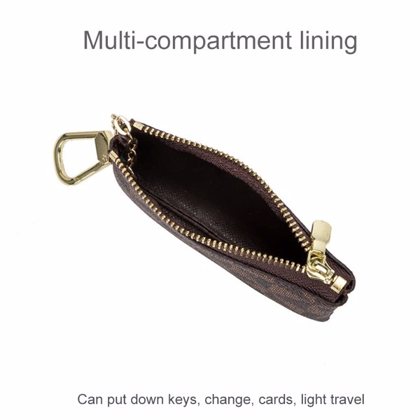 Coin Purse Change Mini Purse Wallet With Key Chain Ring Zipper for Men Women Fashionable Bag Pendant Leather Classic Clutch (White)