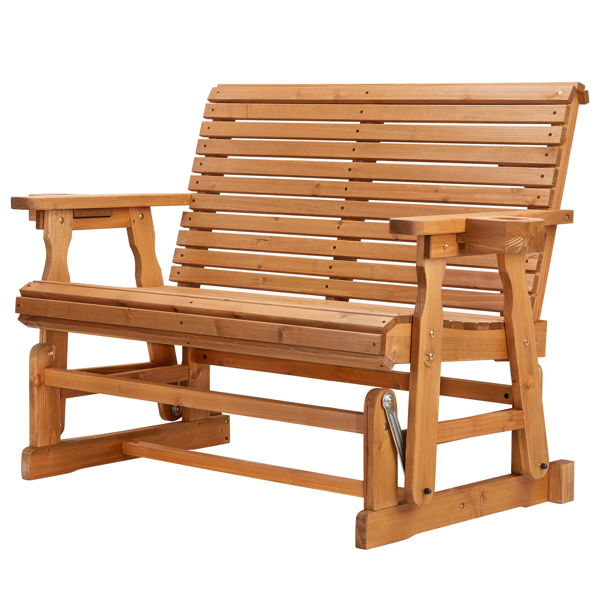 Double horizontal backrest fir garden glider chair