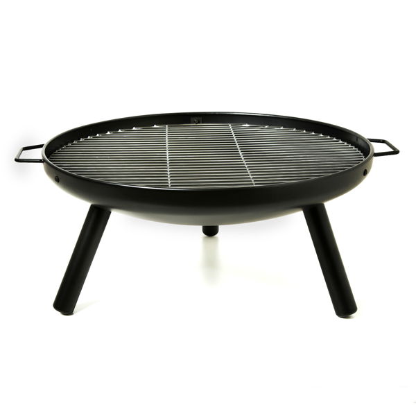 23 Inch Outdoor Fire Pit, Durable Wood Burning Fireplace Bowl with Grill Rack for Patio Garden, Backyard, Porch , Camping, BBQ, Picnic Bonfire 