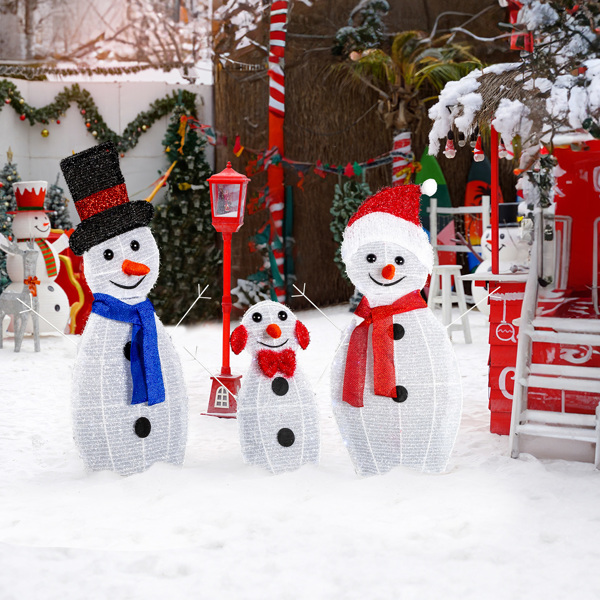 3pcs 30in-29in-17in Snowman Decoration