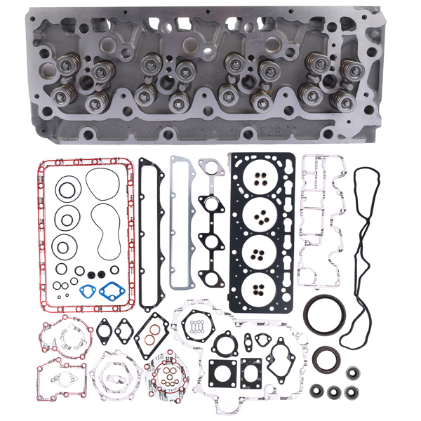 Complete Cylinder Head w/ 16 Valves + Full Gasket Set Fits Kubota V3300 Engine