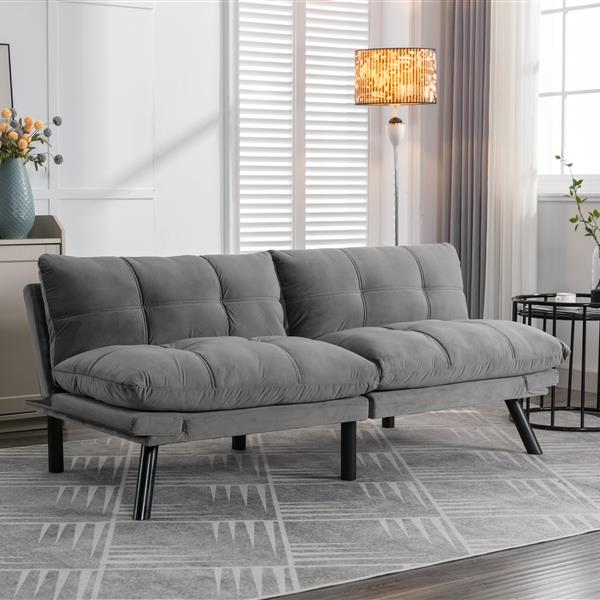 Light Grey Convertible Folding Modern sofa Bed