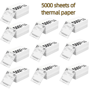 500pcs 4\\'\\'x6\\'\\' Thermal Label Paper White Shipping Label, for Thermal Label Printer, Logistics Label 100x150mm 500 Labels Per Stacking，10pcak(No shipments on weekends, banned from Amazon)