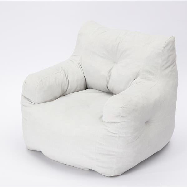 010-Soft Velvet Fabric Bean Bag Chair Filled With Memory Sponge,Ivory