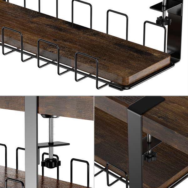 Under Desk Cable Management,  Under Table Wire Management Tray, Desk Wire Management Organizer, Cable Tray Under Desk, for Desk Office Computer Cable Rack, No Need to Drill Holes