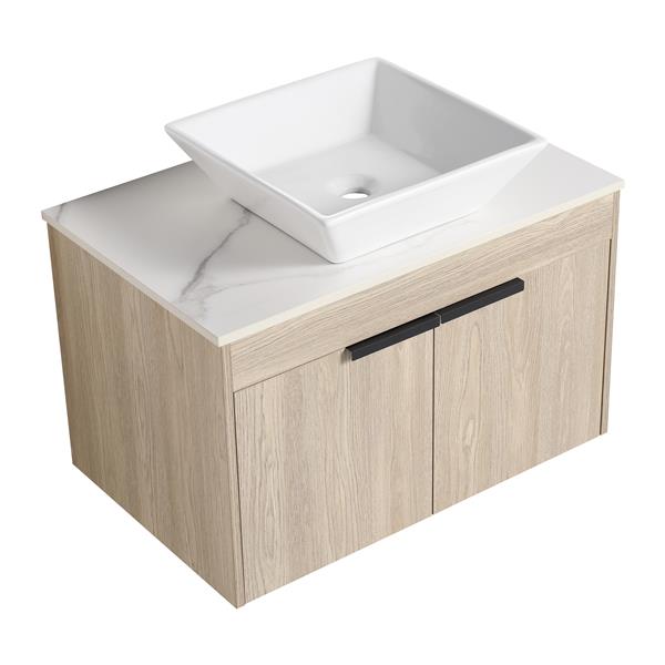 30 " Modern Design Float Bathroom Vanity With Ceramic Basin Set,  Wall Mounted White Vanity  With Soft Close Door,-Packing,-Packing,2 Pieces Parcel