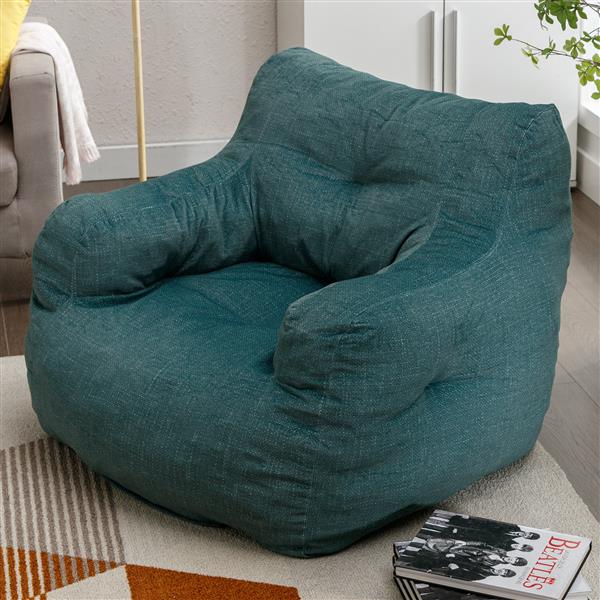 010-Soft Velvet Fabric Bean Bag Chair Filled With Memory Sponge,Green