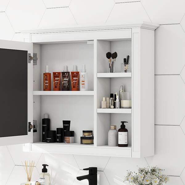 30'' x 28'' Medicine Cabinet, Wall Mounted Bathroom Storage Cabinet, Modern Bathroom Wall Cabinet with Mirror,Medicine Cabinet,  Mirror Cabinet with 3 Open Shelves (Not Include Bathroom Vanity )