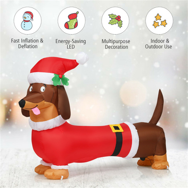 5 Feet Christmas decoration Inflatable Christmas Dog   ﻿