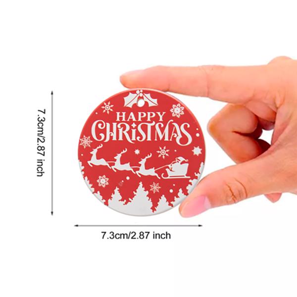 50PCS Sublimation Circle Christmas Decoration 3" Blank Ceramic Hanging (Round)