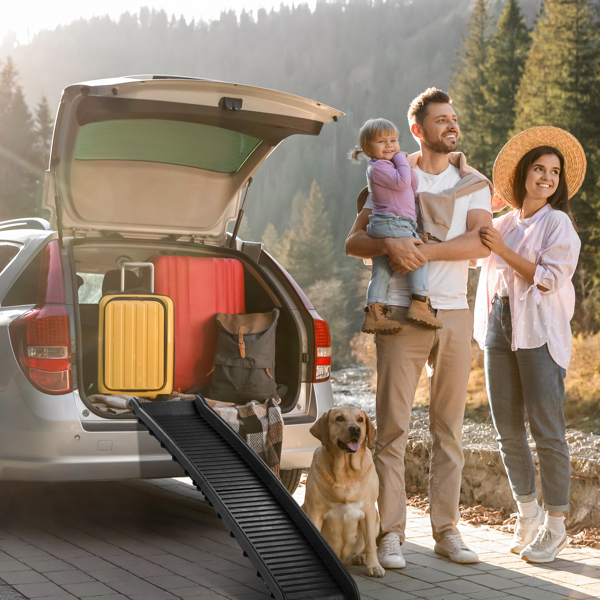 63 inch Folding Dog Ramp, Portable Lightweight Pet Ramp for Cars, Trucks and SUVs