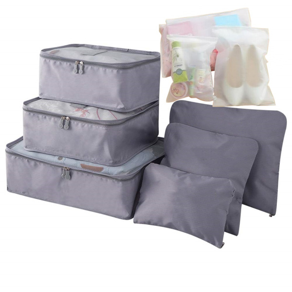 1 set of 9PCS luggage cube packaging, organizer of travel luggage packaging, with laundry bag, compressed storage shoe bag, clothing and underwear bag