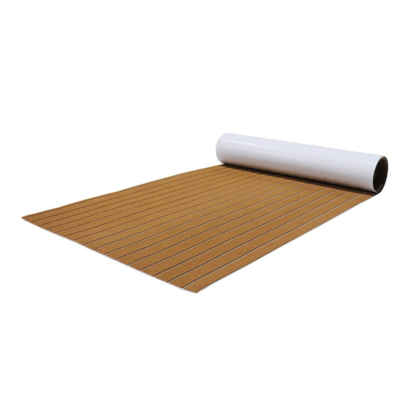 Boat Flooring, EVA Foam Boat Decking 94.5inx35in, Self Adhesive Faux Teak Marine Flooring Sheet Traction Pad for Boats Surfboard Swim Platform Floor(94.5inx35in/240cmx90cm,brown)