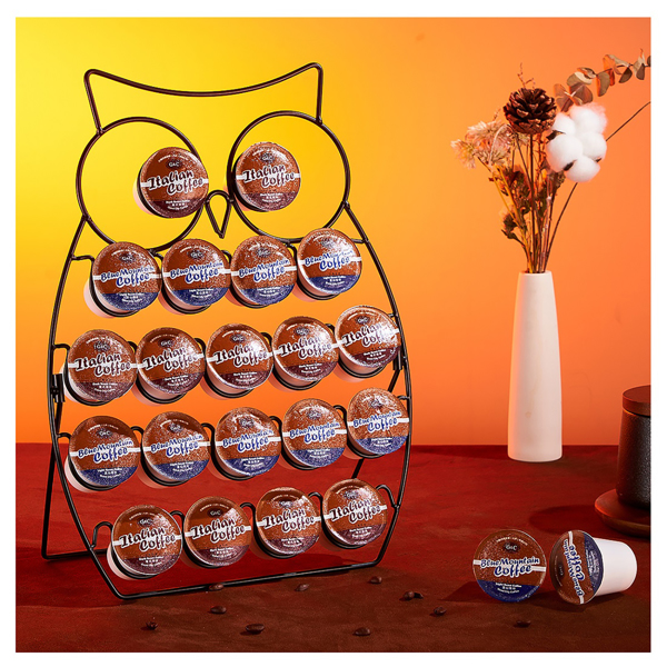 Creative Iron Detachable Coffee Capsule Holder, Desktop 3D Owl-Shaped Display Stand, Suitable for Home Kitchen, Cafe and Office, Home Organizer and Storage, Home Accessories