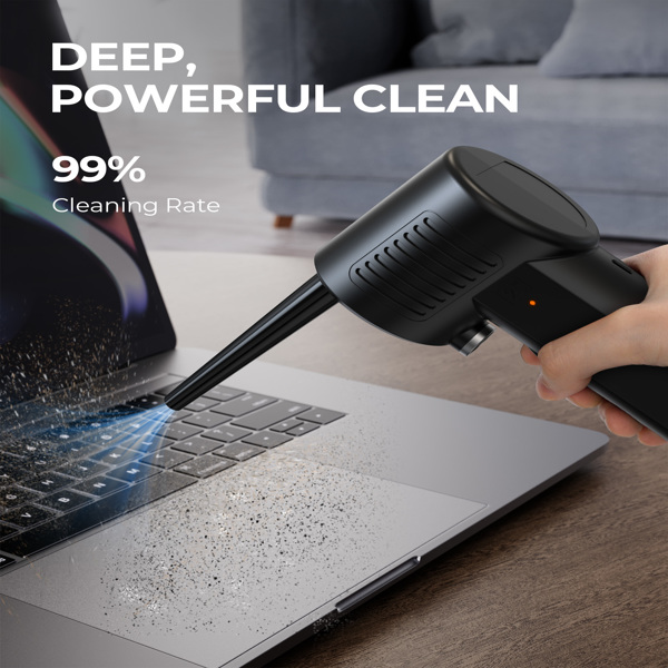 Compressed Air Duster, New Generation Canned Air, 36000 RPM Electric Air Can for Computer Keyboard Electronics Cleaning, 8000mAh Rechargeable Battery, Reusable Dust Destroyer