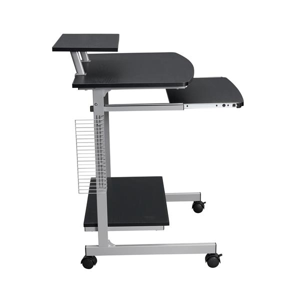 Compact Computer Cart With Storage, Espresso