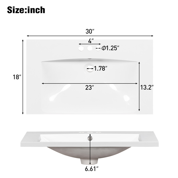 30'' Bathroom Vanity with Top Sink, Modern Bathroom Storage Cabinet with 2 Drawers and a Tip-out Drawer, Freestanding Vanity Set with Mirror Cabinet, Single Sink Bathroom Vanity 