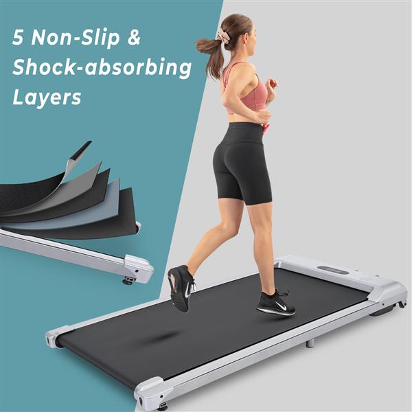 2 in 1 Under Desk Electric Treadmill 2.5HP, Remote Control, Display, Walking Jogging Running Machine Fitness Equipment for Home Gym Office