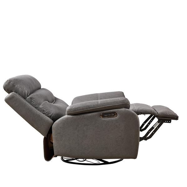 DualRocking and 240 Degree Swivel Single Sofa Seat recliner Chair  Infinite Position ,Head rest with power function