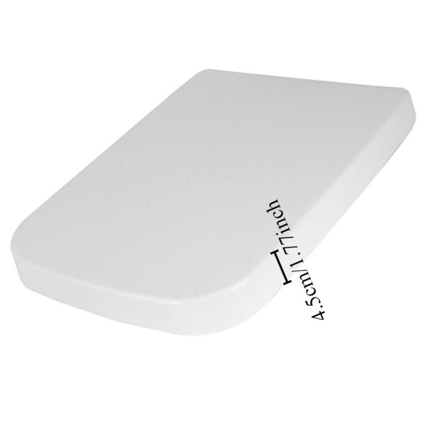 1pc white silent closed PP toilet lid, durable bathroom toilet lid, thickened design, easy to install household plastic seat ring