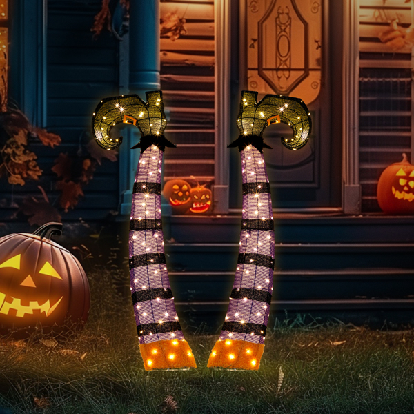 4ft 2D Witch legs Outdoor Halloween Decorations