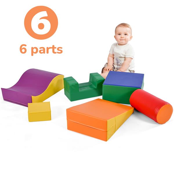 Colorful Soft Climb and Crawl Foam Playset 6 in 1, Soft Play Equipment Climb and Crawl Playground for Kids,Kids Crawling and Climbing Indoor Active Play Structure