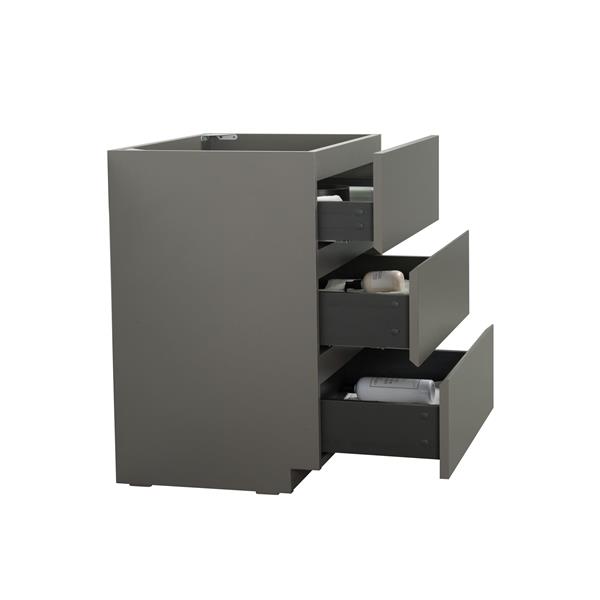 Floor cabinet WITHOUT basin,Gray color,With three drawers