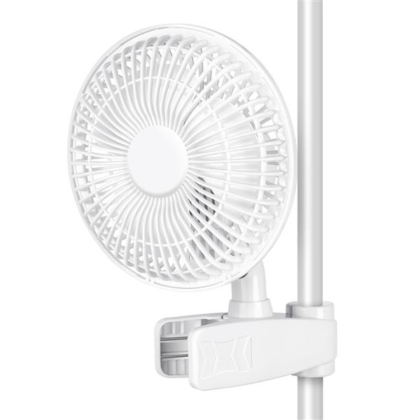 6-Inch Grow Tent Poles Clip Fan, Monkey Fan, Manually Adjustable 90° Angles, 15W, 2-Speeds Control, 63 inch Cord Length, White