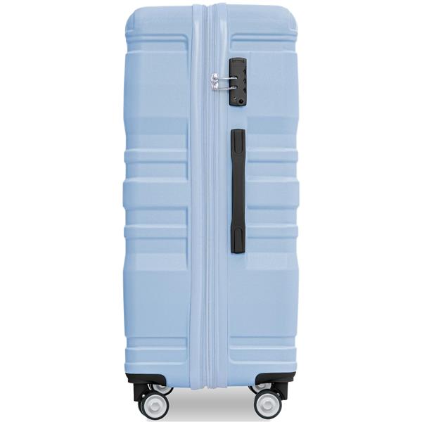 Luggage Sets New Model Expandable ABS Hardshell 3pcs Clearance Luggage Hardside Lightweight Durable Suitcase sets Spinner Wheels Suitcase with TSA Lock 20''24''28''( baby blue)