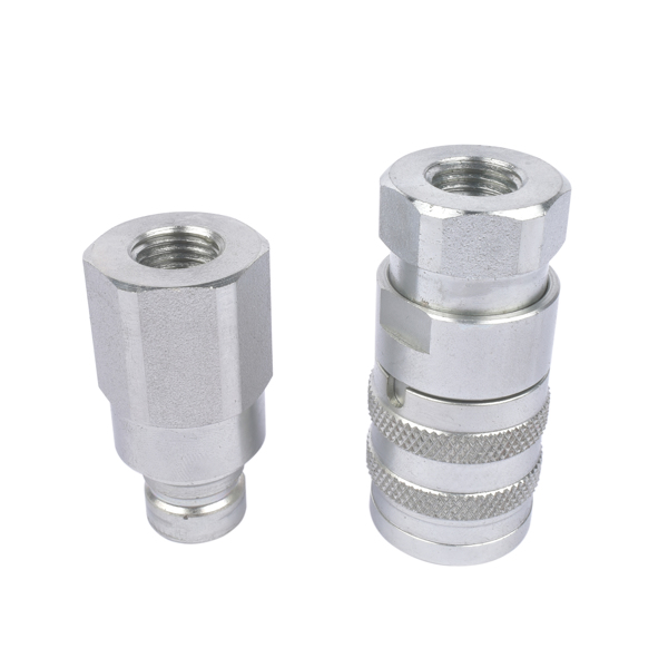 1/4'' NPT Flat Face Hydraulic Quick Connect Disconnect Coupler Set w/Dust Caps 800801000 FFE495-2