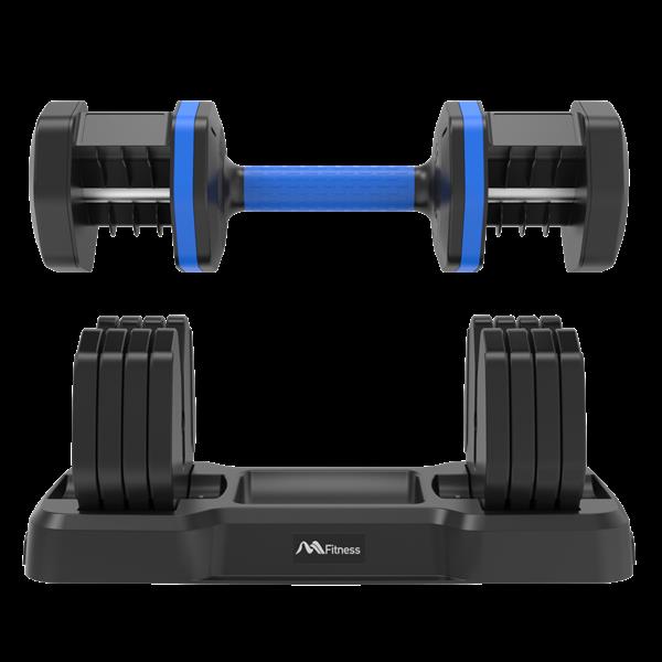 Adjustable Dumbbell - 55lb Single Dumbbell with Anti-Slip Handle, Fast Adjust Weight by Turning Handle with Tray, Exercise Fitness Dumbbell Suitable for Full Body Workout