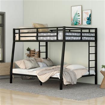 Metal Full XL over Queen Bunk Bed for Teens and Adults,Space-Saving/Noise Reduced/No Box Spring Needed,