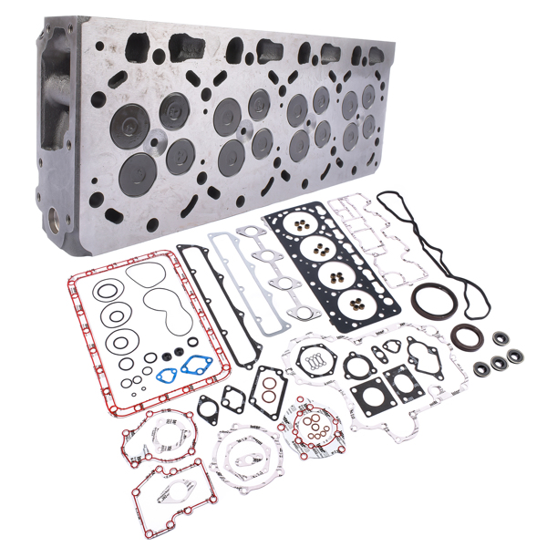 Complete Cylinder Head w/ 16 Valves + Full Gasket Set Fits Kubota V3300 Engine