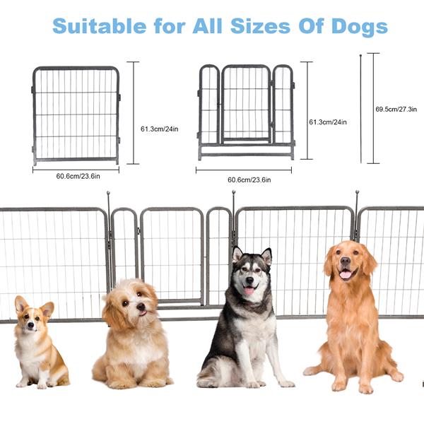 16 Panels Dog Playpen for outdoor,yard,camping,24"Height dog fence with 2 doors.