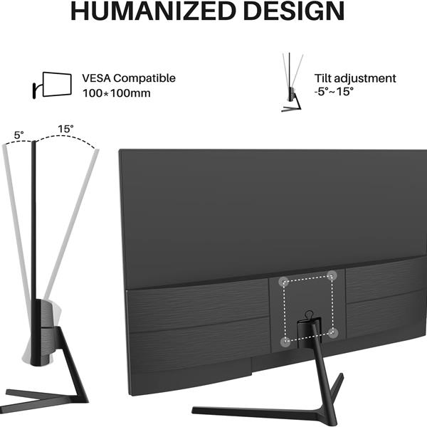 Computer Monitors 27 inch 100Hz IPS USB Type-C FHD 1080P HDR10 Built-in Speakers HDMI DP Game RTS/FPS tilt Adjustable for Working and Gaming (ES-27X3 Type-C Cable & HDMI Cable Included)