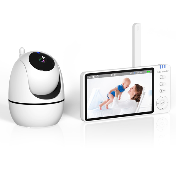 Baby Monitor 720P with Camera 5 Inch HD 3500mAh  IPS Display, VOX Mode Digital Zoom Night Vision Two-Way Talk Temperature Display