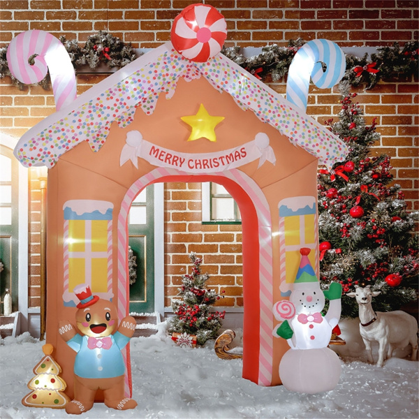 Christmas Inflatable Gingerbread House Archway 