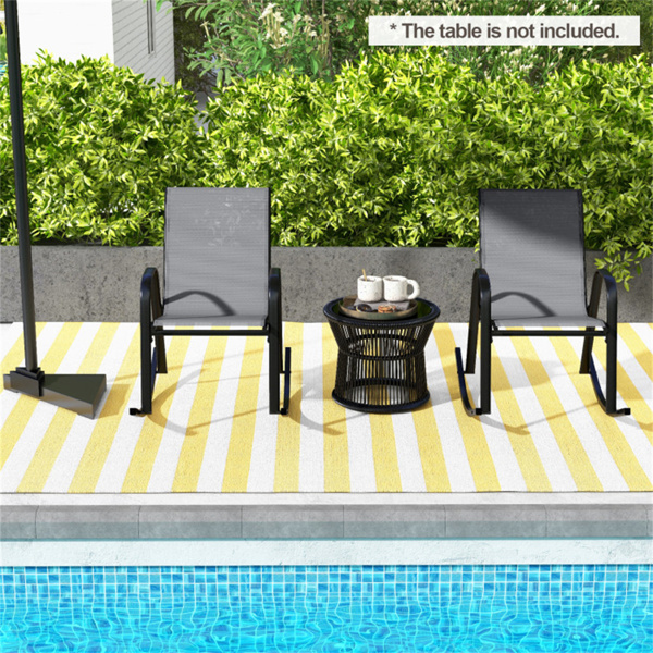 2 PCS Metal Patio Rocking Chair