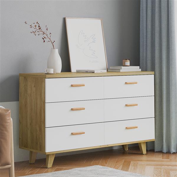 Drawer Dresser cabinet barcabinet, Buffet Sideboard Storage Cabinet, Buffet Server Console Tablestorge cabinetsolid Solid wood handle table leg for Dining RoomLiving RoomKitchenHallway Brown +white